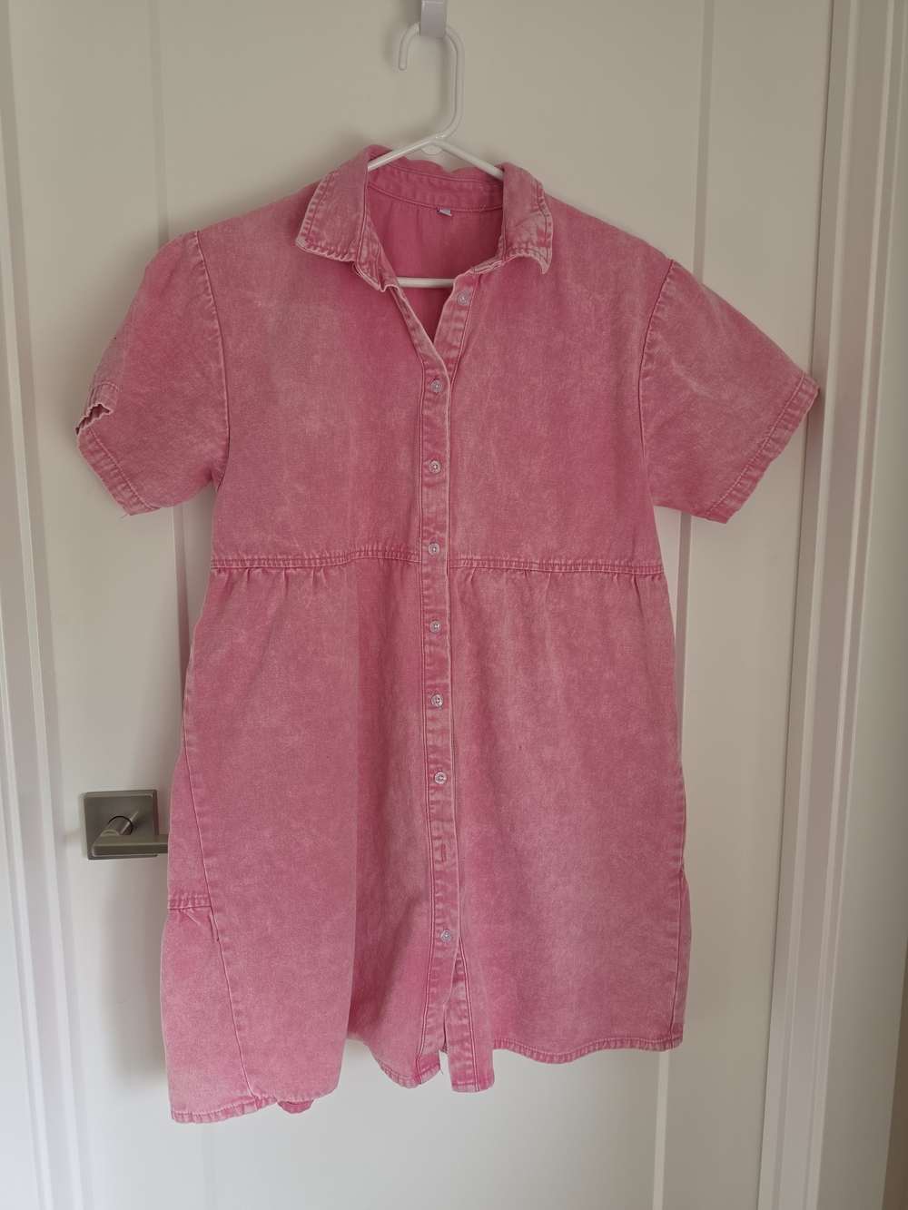 Pink Denim Shirt Dress